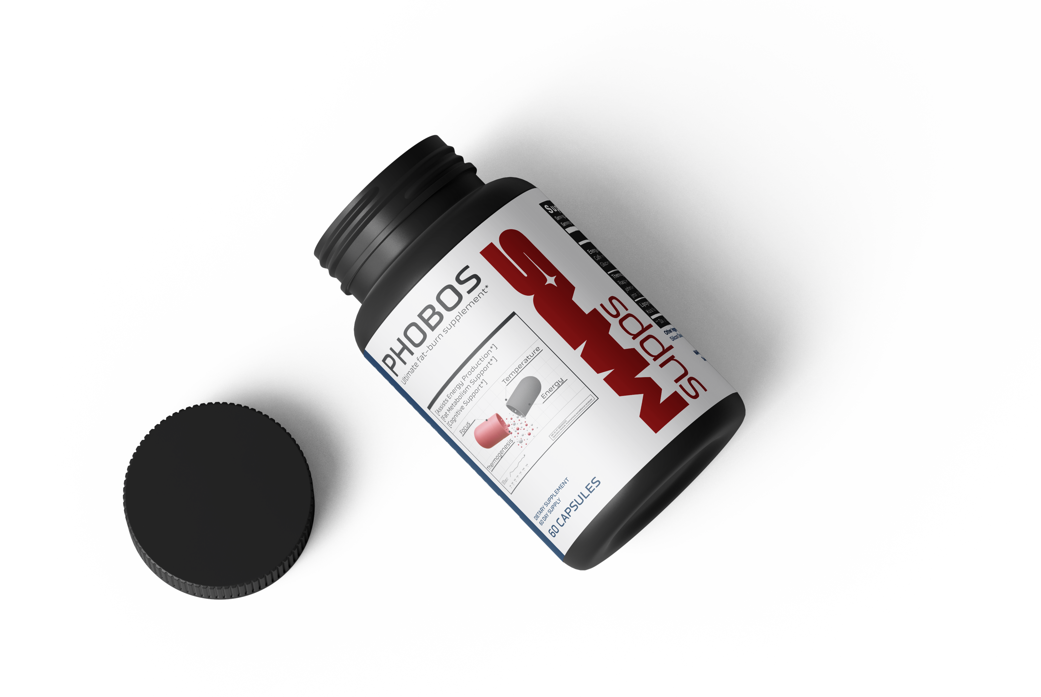 Phobos thermogenic capsules, angled view