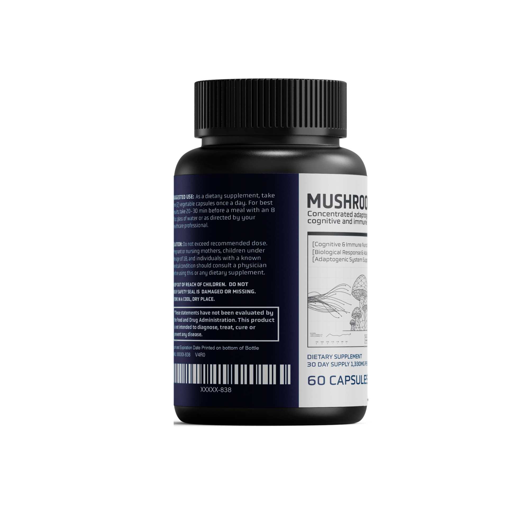 Mushroom 10:1 capsules, back label view