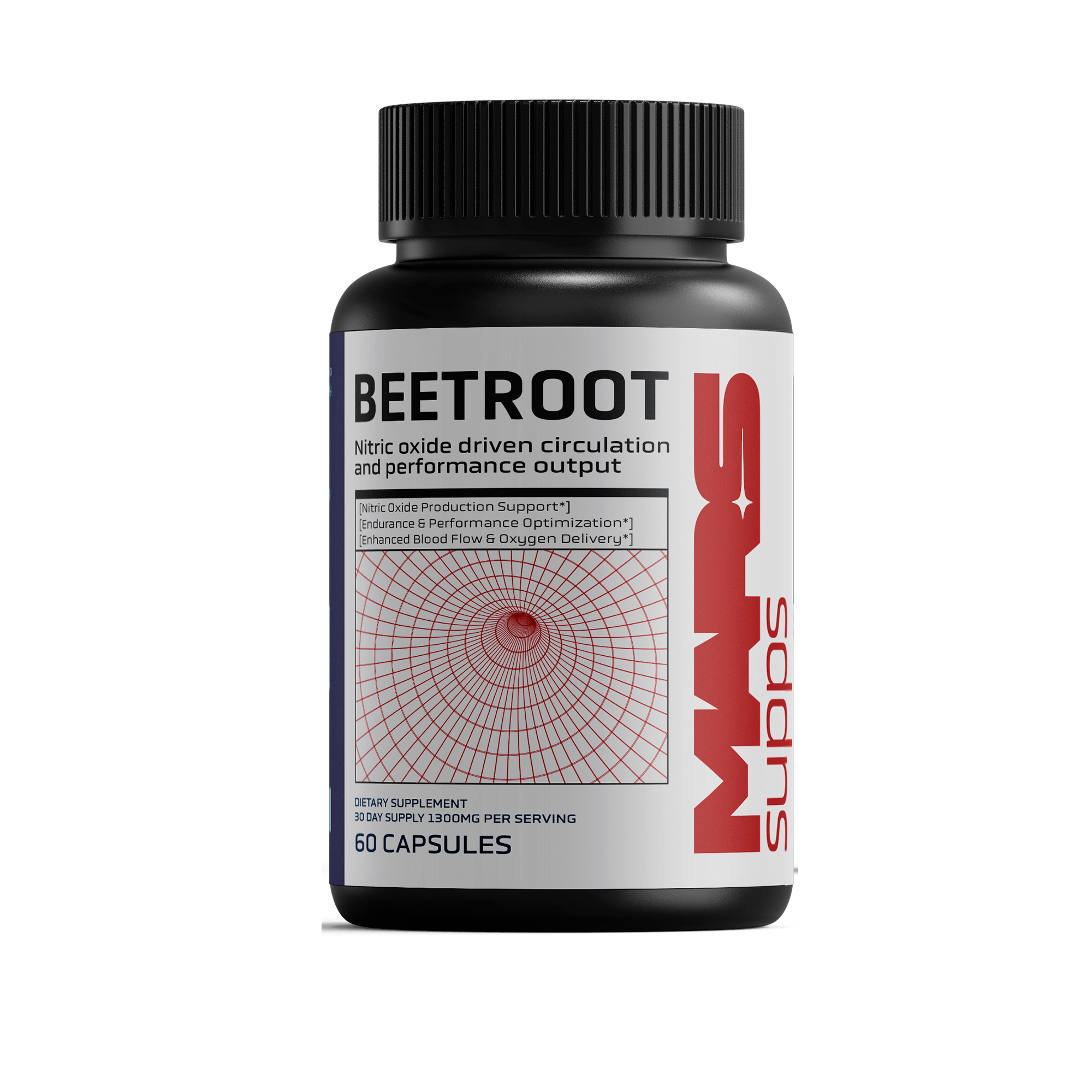 Mars Supps Beetroot capsules, front view