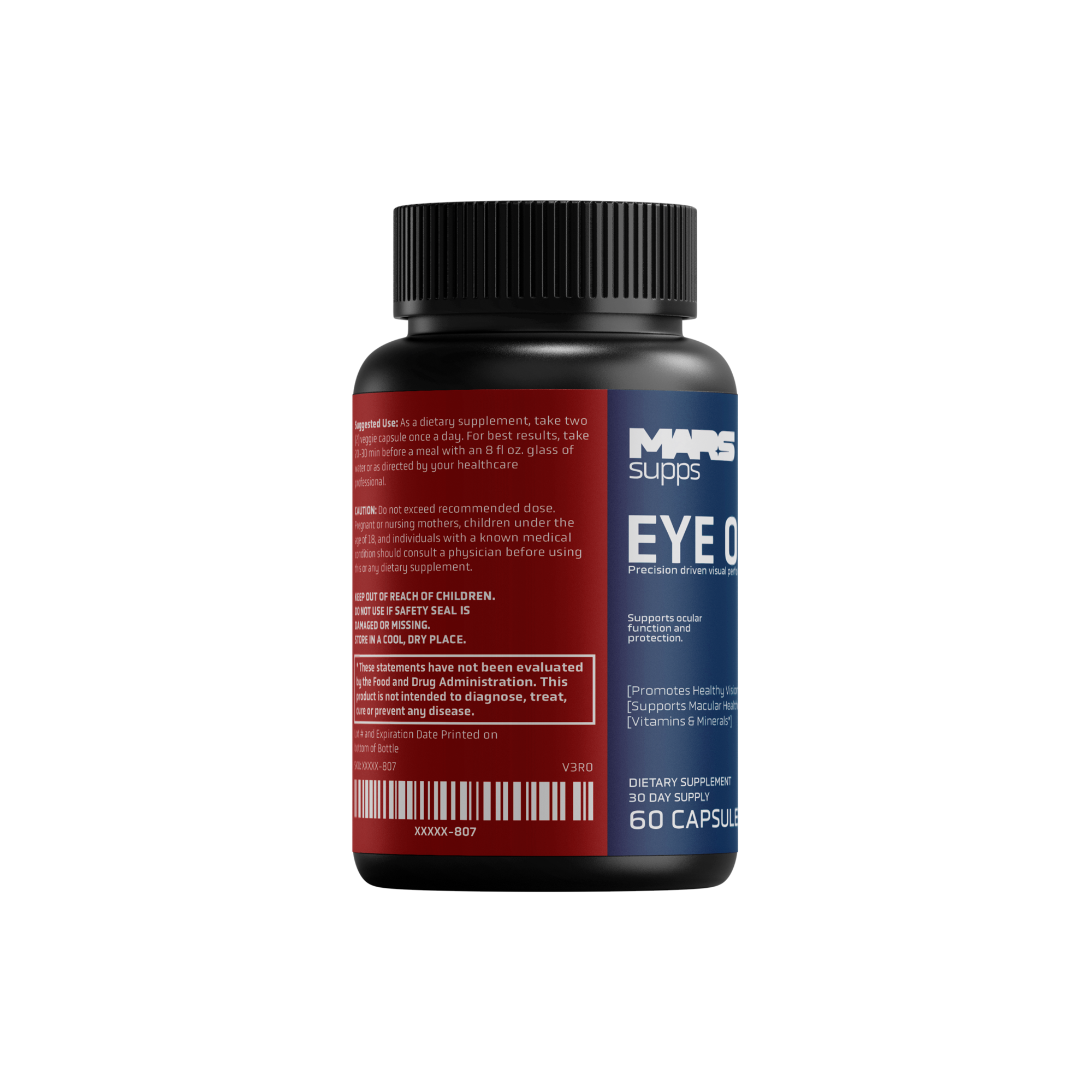 Mars Supps Eye On capsules, angled view