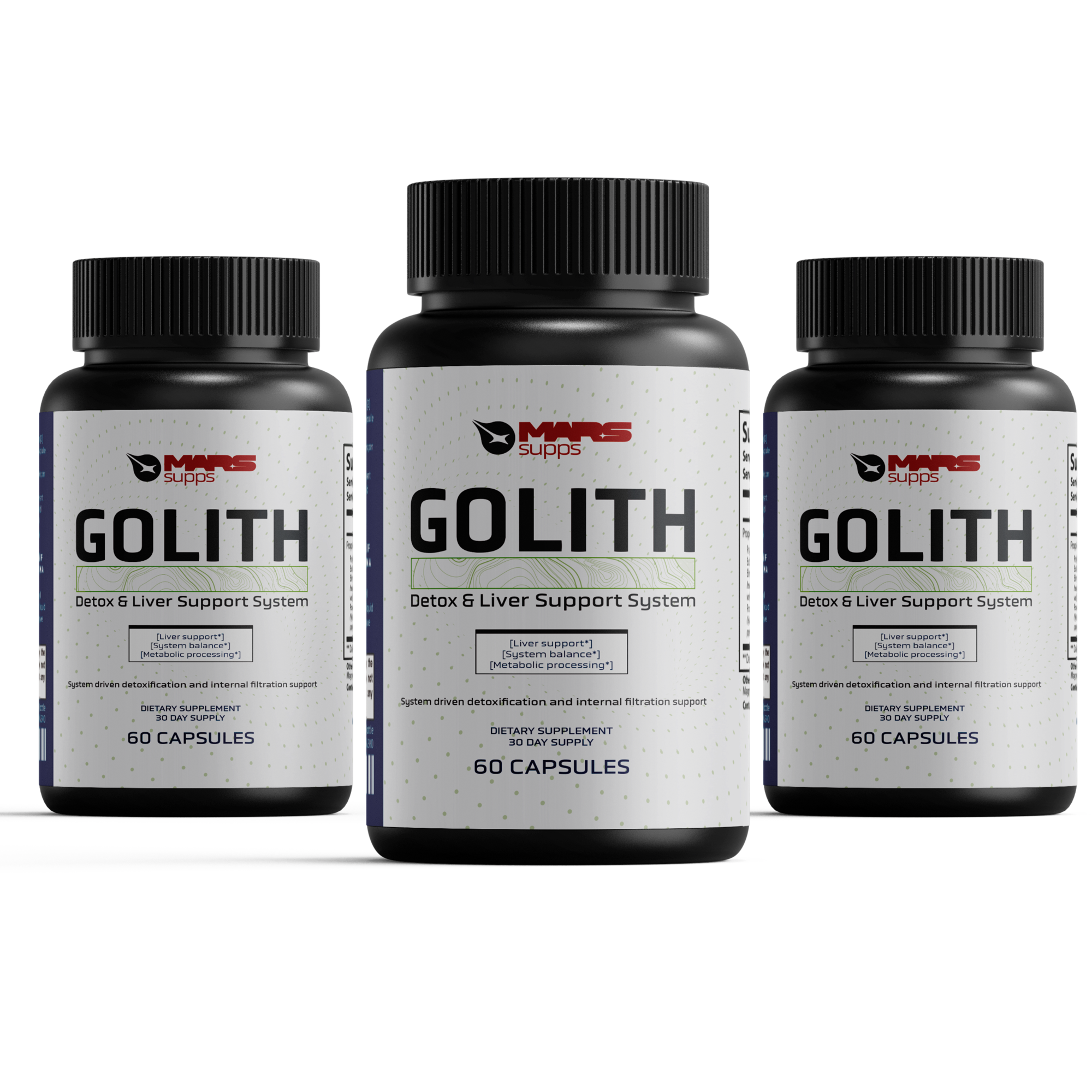 Mars Supps Golith capsules, side view