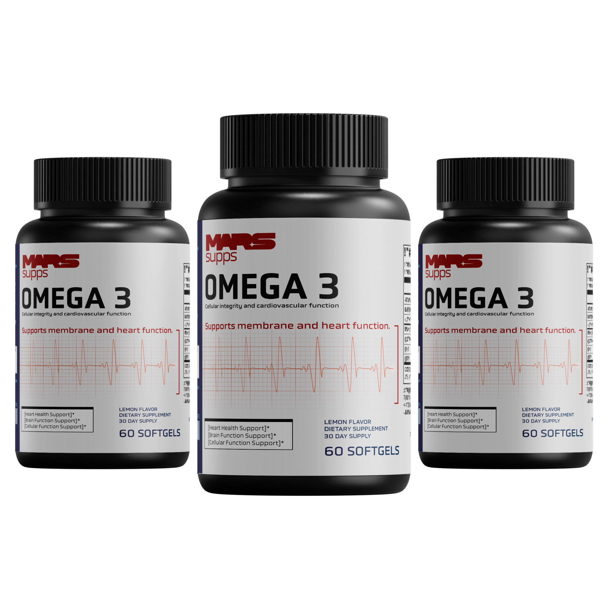 Mars Supps Omega 3 EPA + DHA softgels, back label view