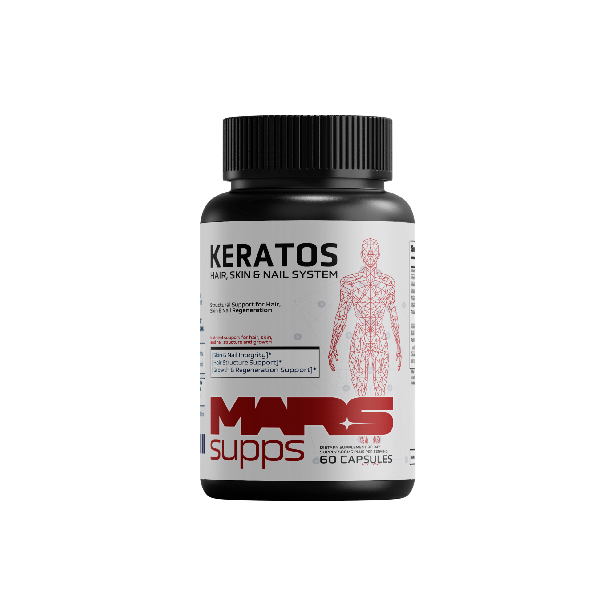 Keratos hair, skin & nail capsules, front view