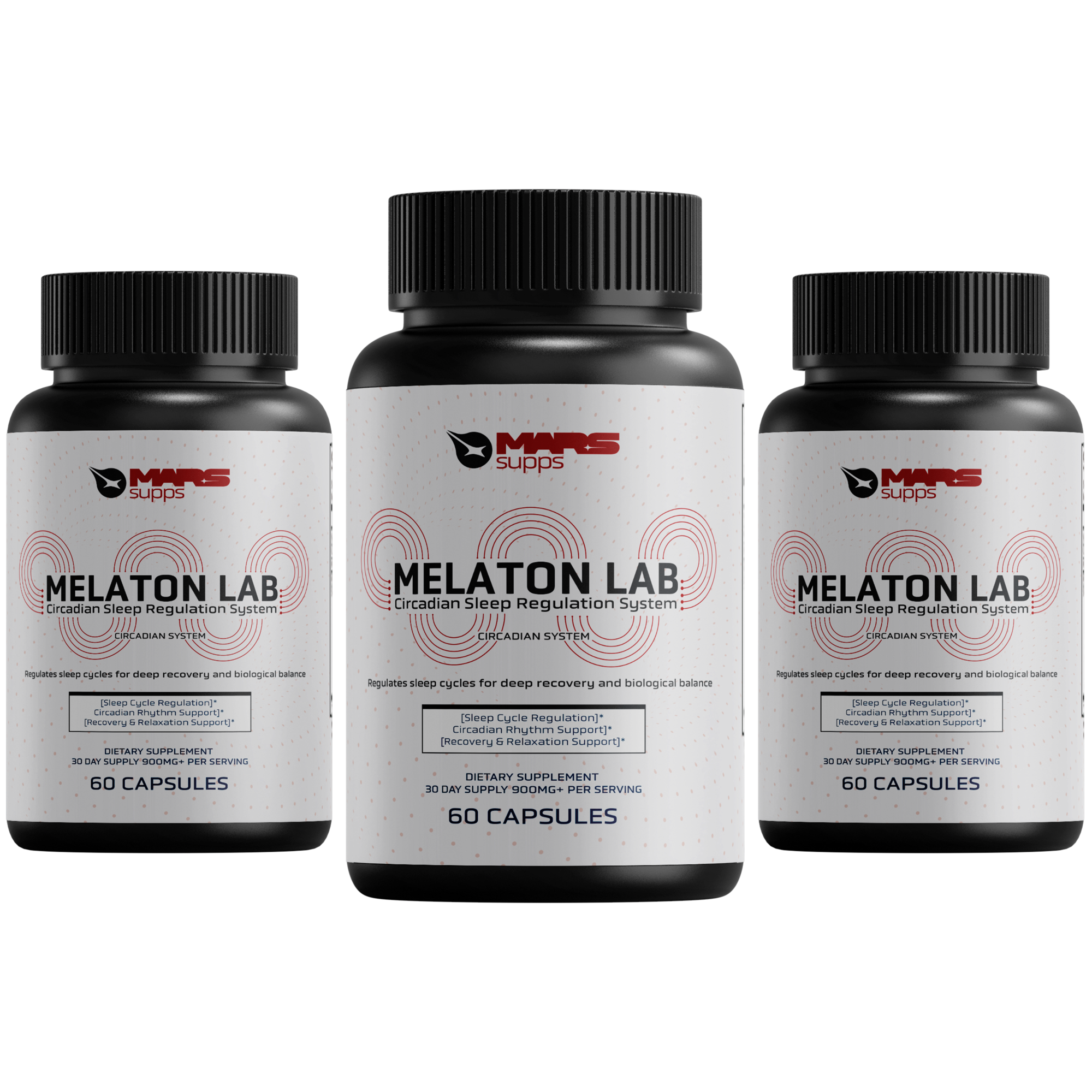 Mars Supps Melaton Lab capsules, side view
