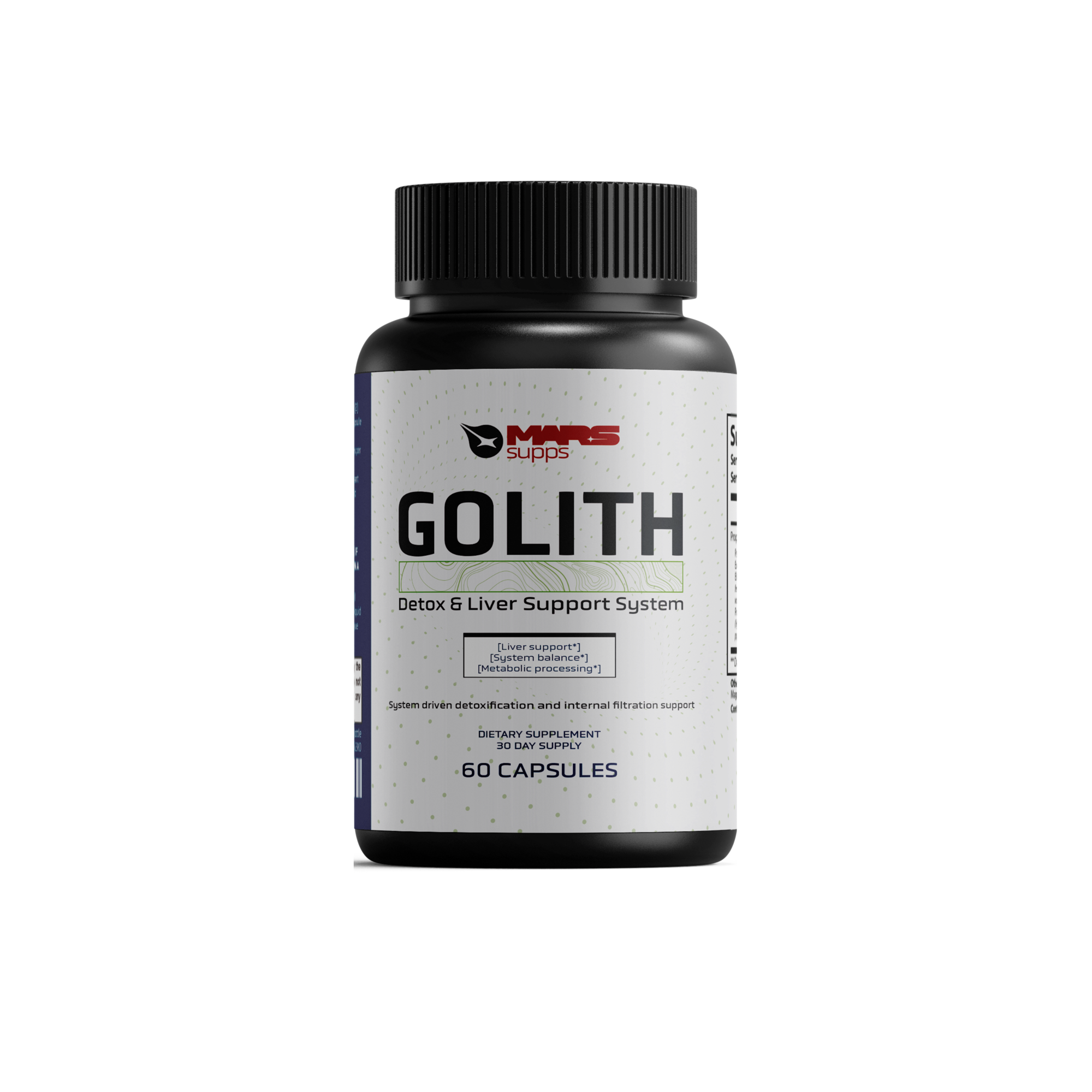 Mars Supps Golith capsules, front view
