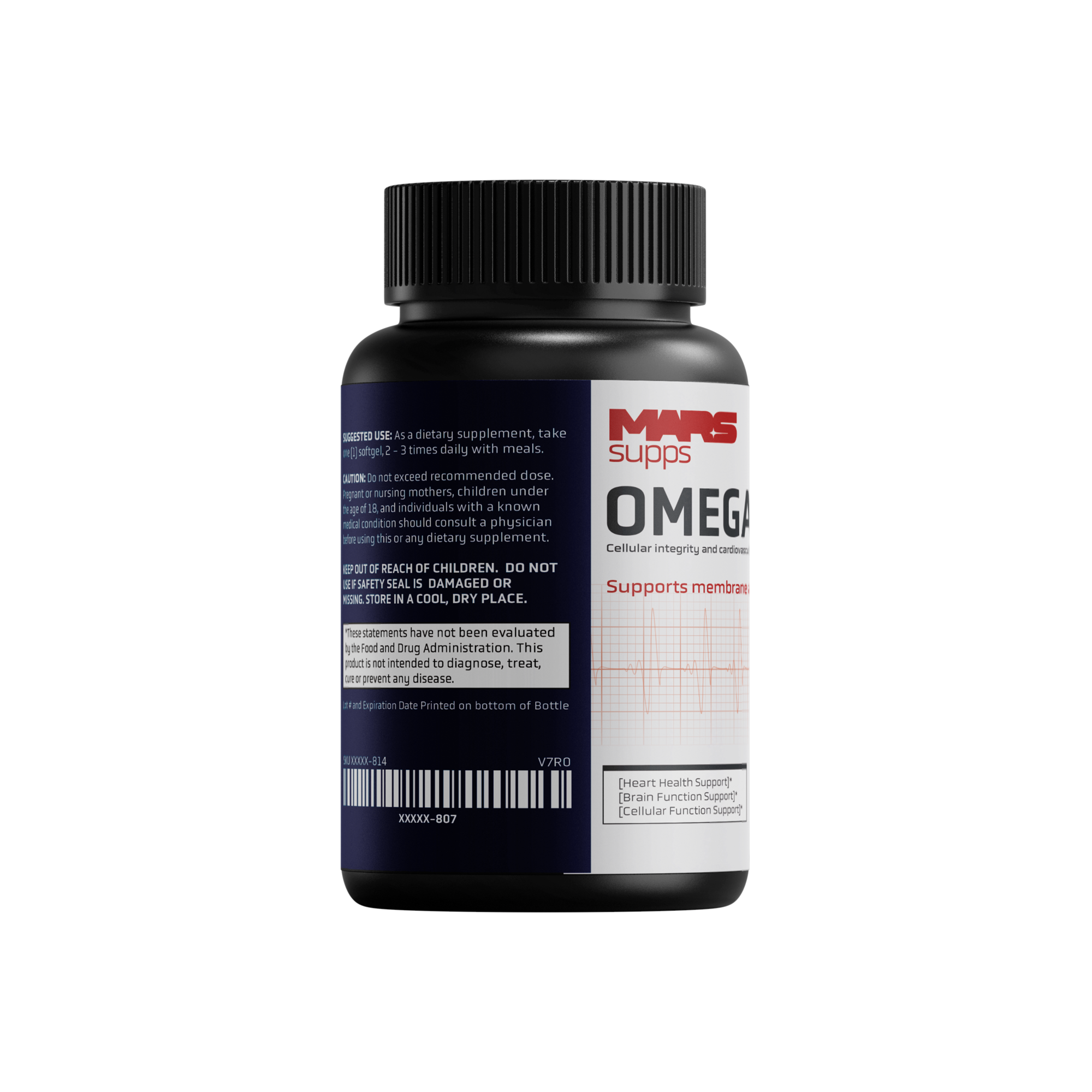 Mars Supps Omega 3 EPA + DHA softgels, detail view