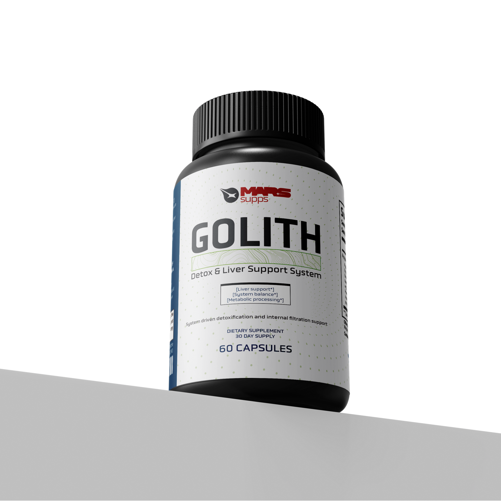 Mars Supps Golith capsules, detail view